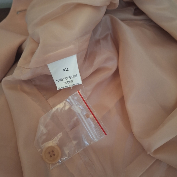 Italy Made Blazer Suit Jacket EU42 Peach Beige Esisto di Conbipel 2 Button NWOT - Picture 3 of 8